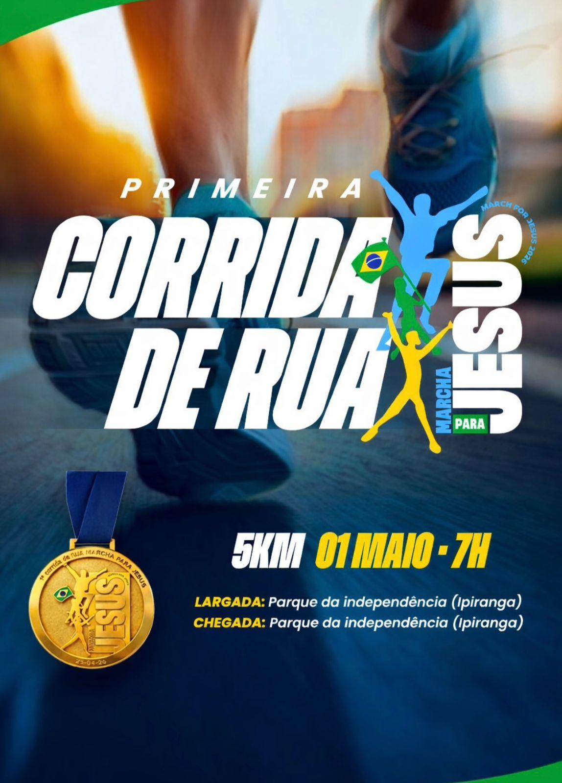 Corrida Pró-Marcha para Jesus acontece no dia 1º de maio 