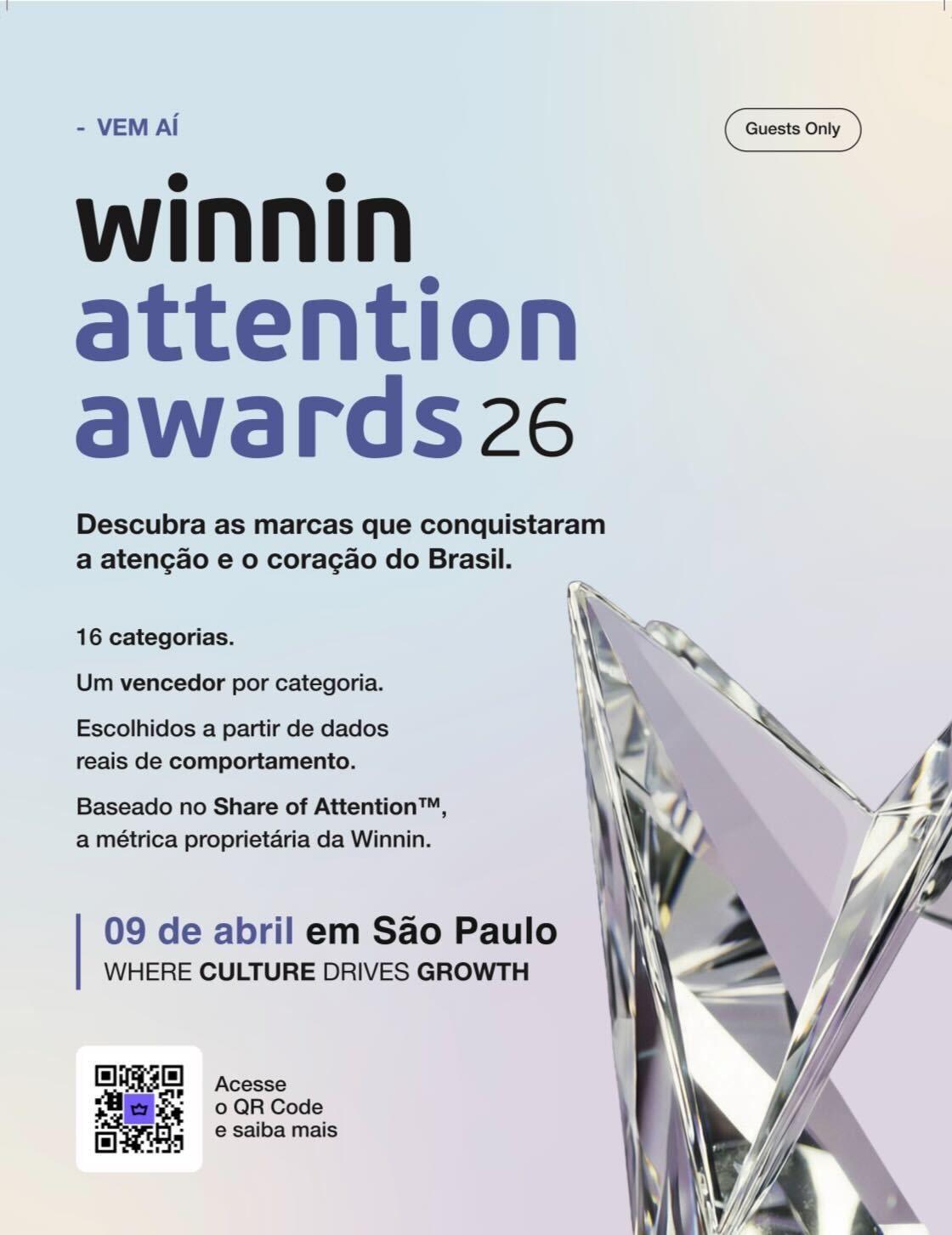 Winnin anuncia 1ª edição do Winnin Attention Awards: conheça as marcas finalistas em cada categoria