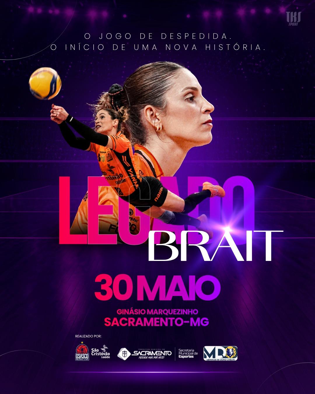 Jogo de despedida de Camila Brait vai ajudar projeto de iniciação esportiva