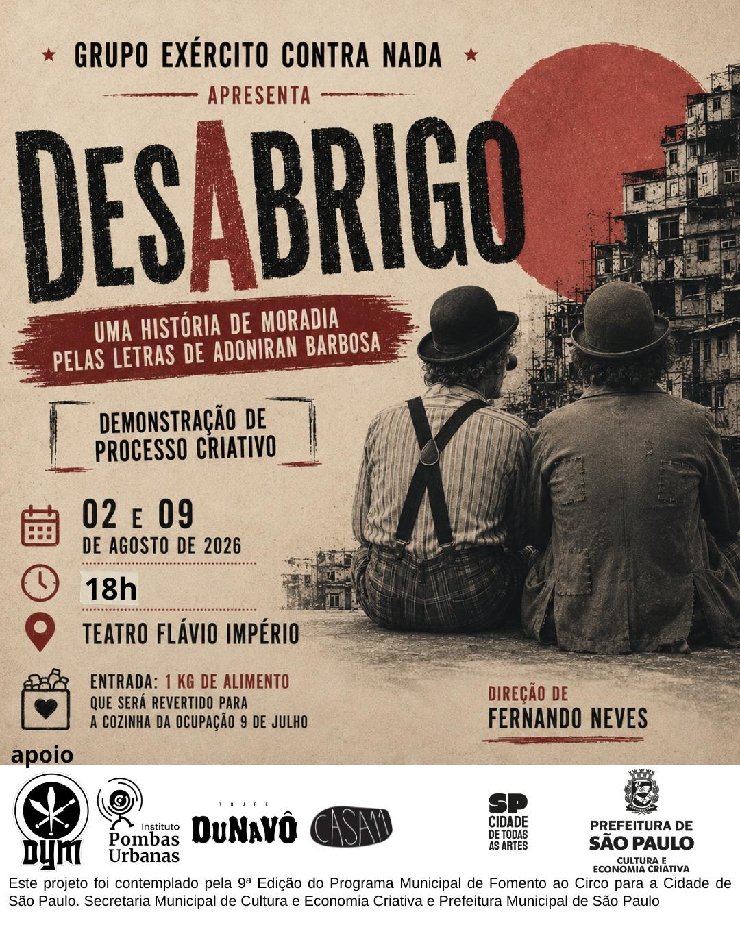 Grupo Exército Contra Nada apresenta espetáculo de circo-teatro 