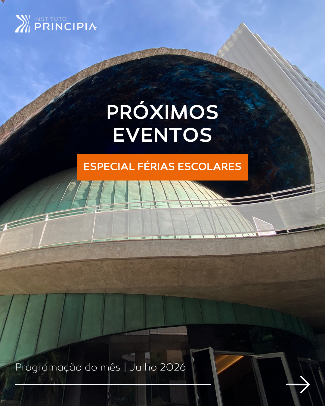 Instituto Principia oferece programação gratuita em julho