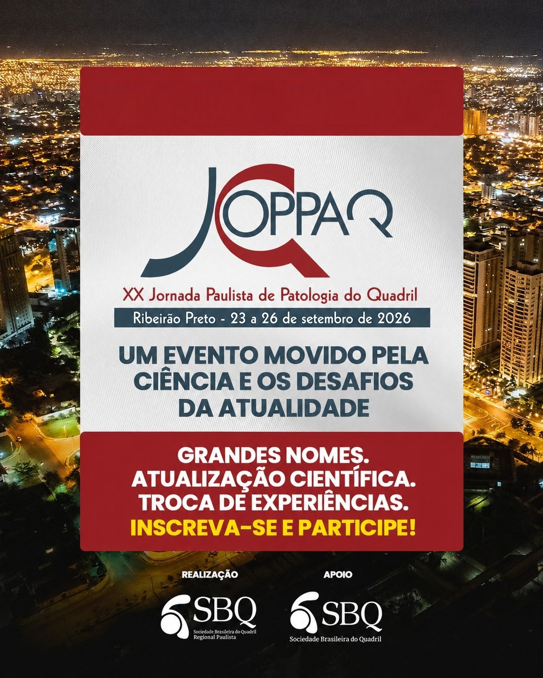 XX Jornada Paulista de Patologia do Quadril terá mais de 100 palestrantes nacionais e internacionais