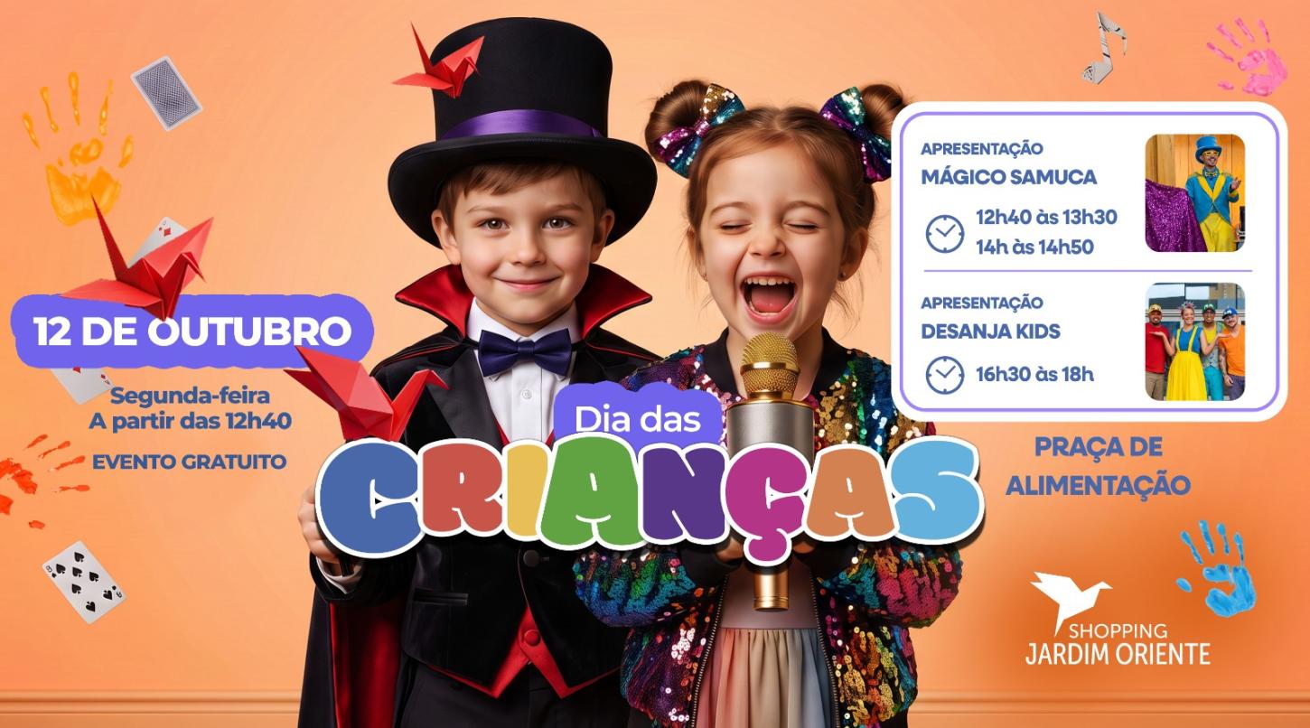 Dia das Crianças ganha magia, música e diversão em Shopping no Vale do Paraíba