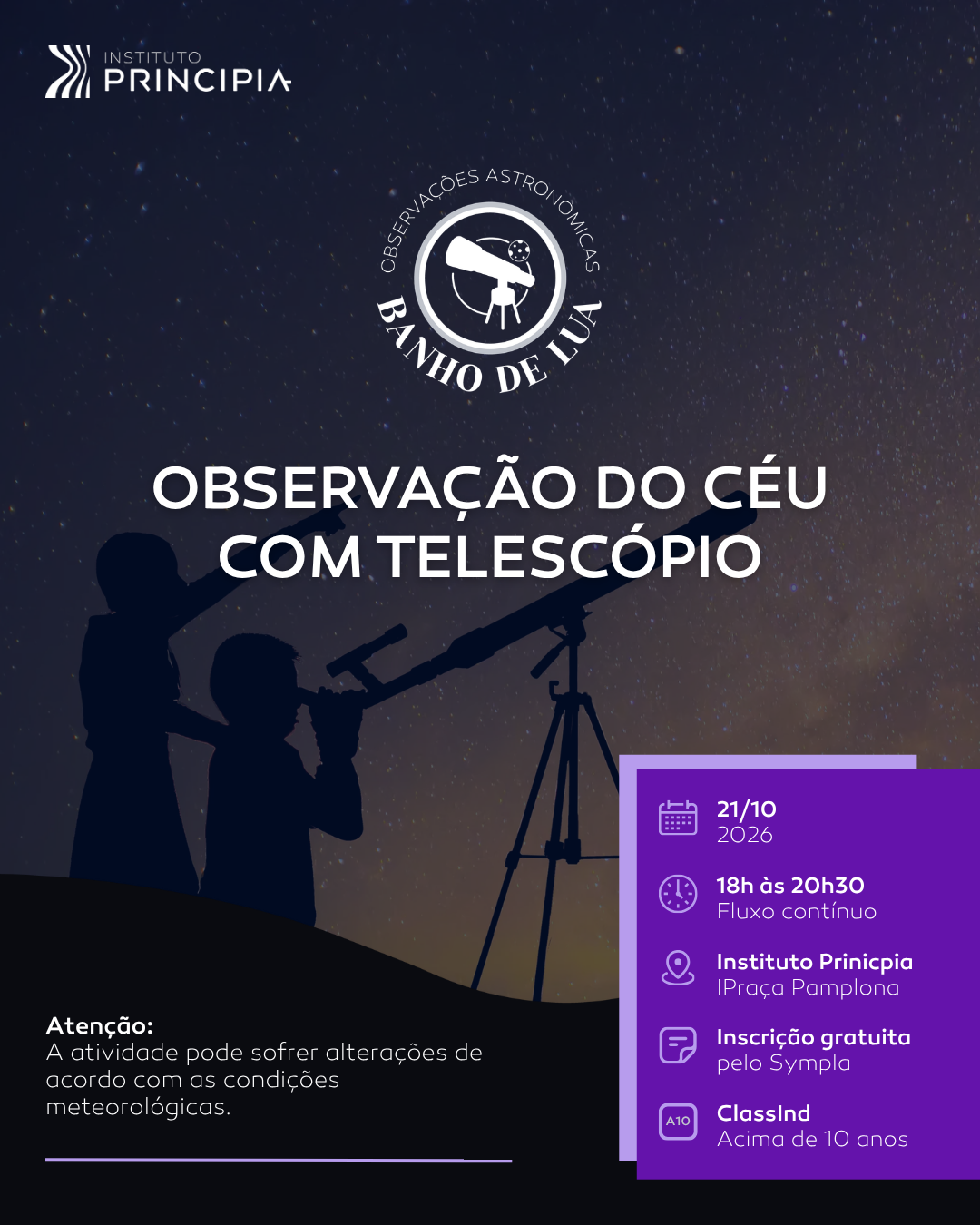 Que tal observar o céu com telescópios?