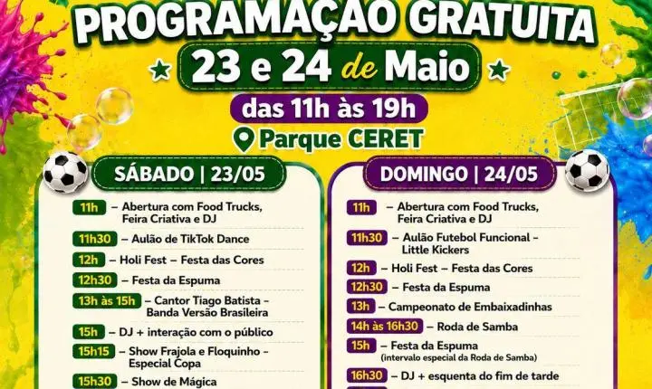 Anália Fest Especial Copa leva programação gratuita para famílias no CERET