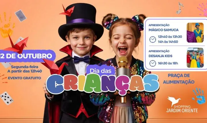 Dia das Crianças ganha magia, música e diversão em Shopping no Vale do Paraíba