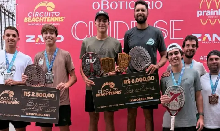 Dupla com campineiro e atleta de Itu leva principal título da 12ª etapa do Circuito Beach Tennis em Barueri